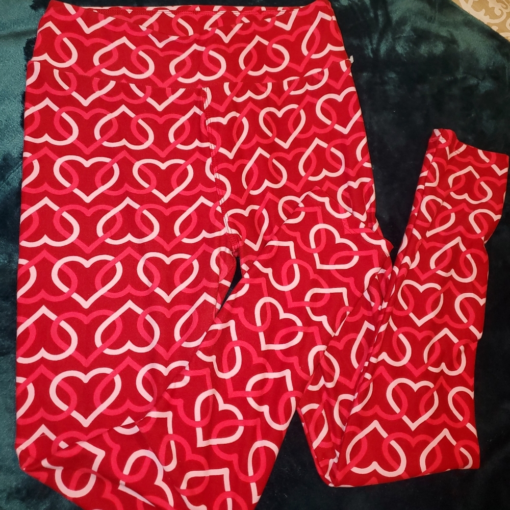 Lularoe Heart Leggings OS